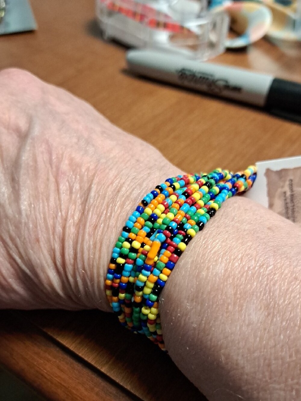 Multicolor Seed Bead Layered Bracelet - Picture 2 of 3